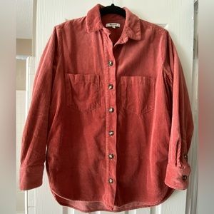 Madewell corduroy button up shirt. Color rust. Size XS